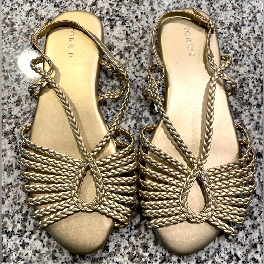 Torrid Gold Braided Sandals